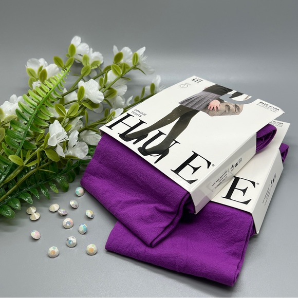 HUE Accessories Hue Opaque Tights Dahlia Purple Womens Size Non
